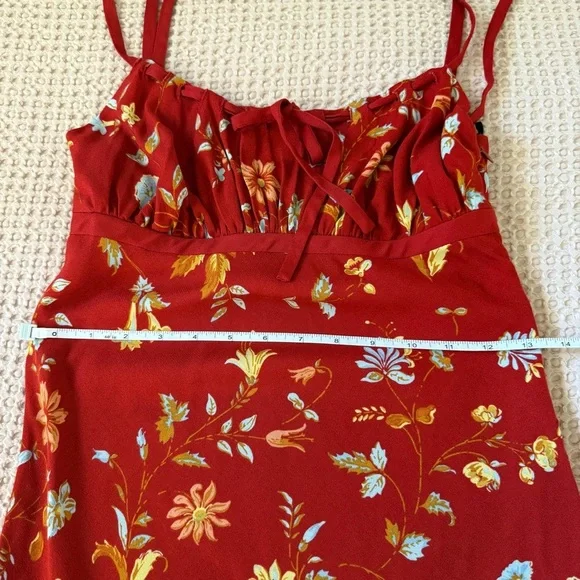 Reformation Camira Crepe Midi-Dress in Borsa Floral Red | Size 0 - Picture 12 of 14